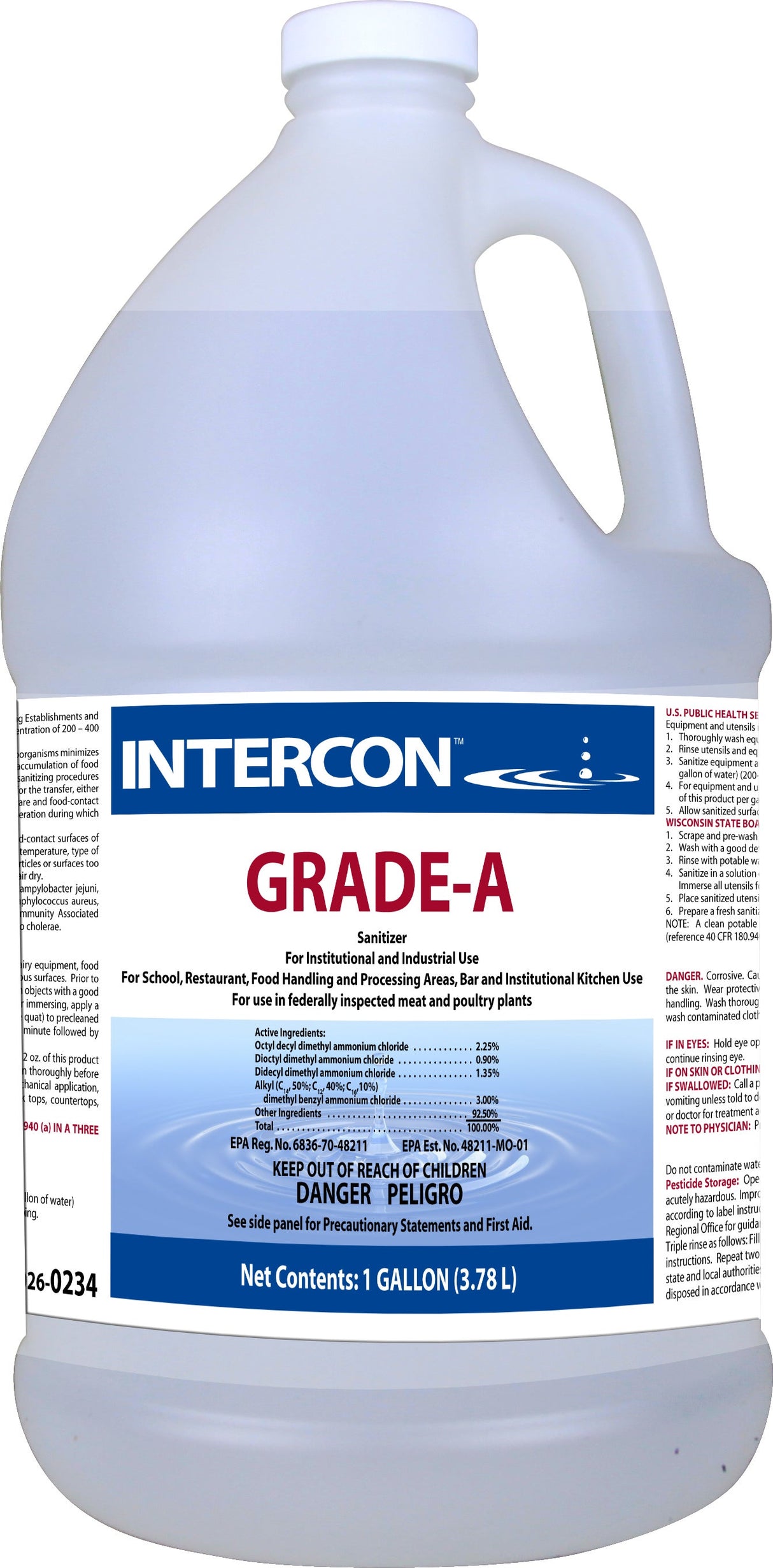 Sanitizer, Surface, Foodservice,4 - 1 GALLON