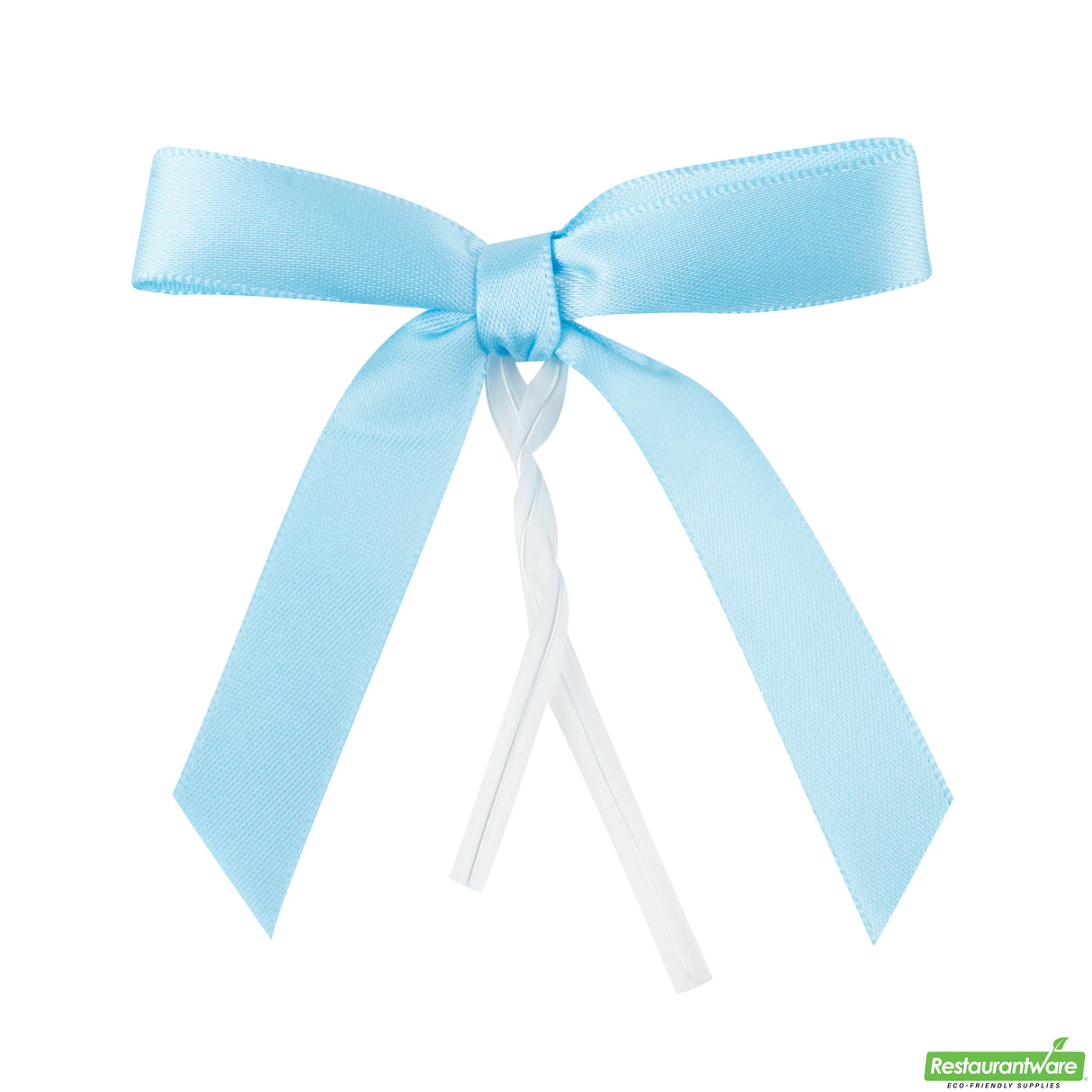 Bows, Twist Tie, Gift Tek 3 x 2.50 Inch, Light Blue, Polyester Satin, Pre-Tied,100 - 1 EACH