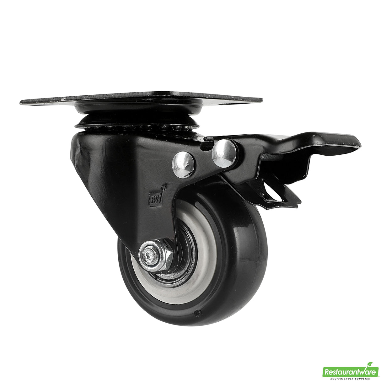 Casters, Swivel Plate, RW Hardware, 2 Inch, Black, includes Breaks & Mounting Hardware,4 - 1 EACH