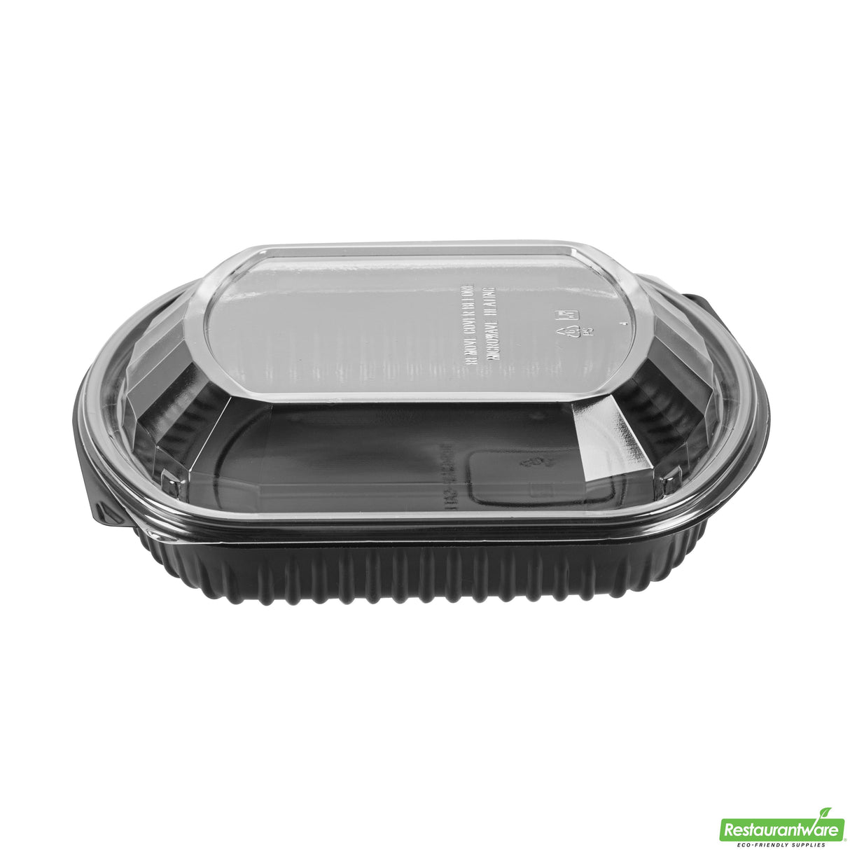 Containers, Food, RW Base 36 Ounce, Microwavable Plastic, Black, 9.25 x 7.75 x 2.75 Inch, Rectangular, includes Clear Lid,2 - 50 COUNT