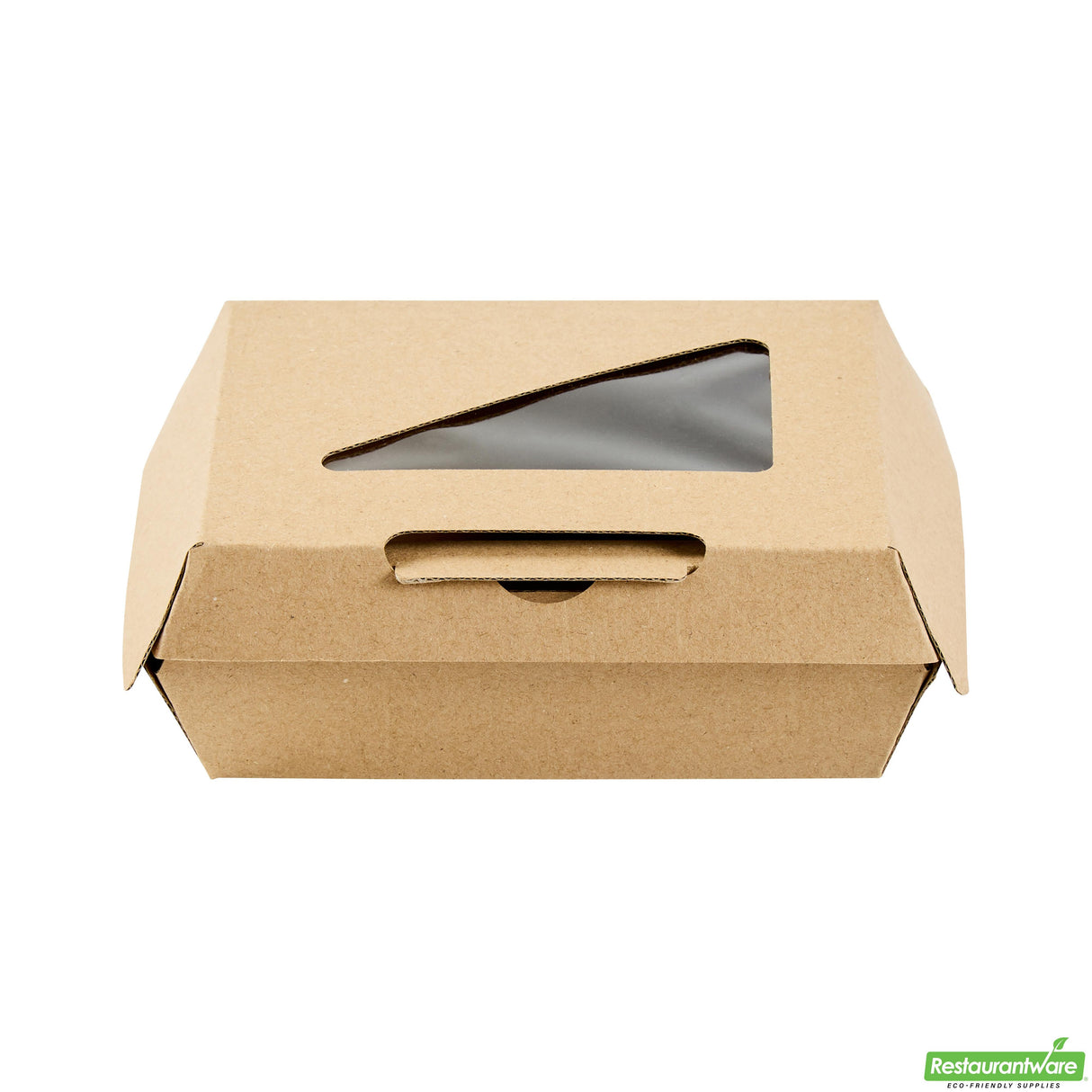 Containers, Eco Tek 5 x 4 x 2 Inch, Paper, Kraft, Square, with PLA Window, Clamshell,2 - 50 COUNT