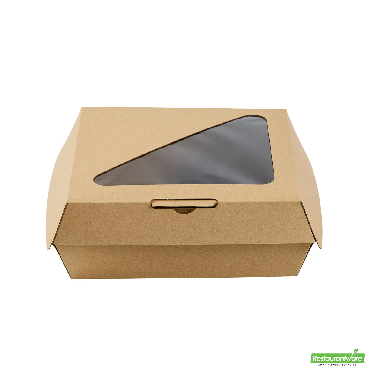 Containers, Eco Tek 8 x 8 x 3.25 Inch, Paper, Kraft, Rectangular, with PLA Window, Clamshell,2 - 50 COUNT