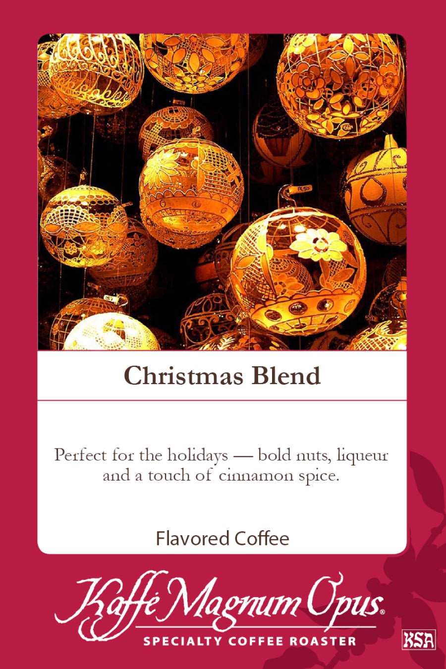 Coffee, Ground, Christmas Blend, Portion,72 - 2.5 OUNCE