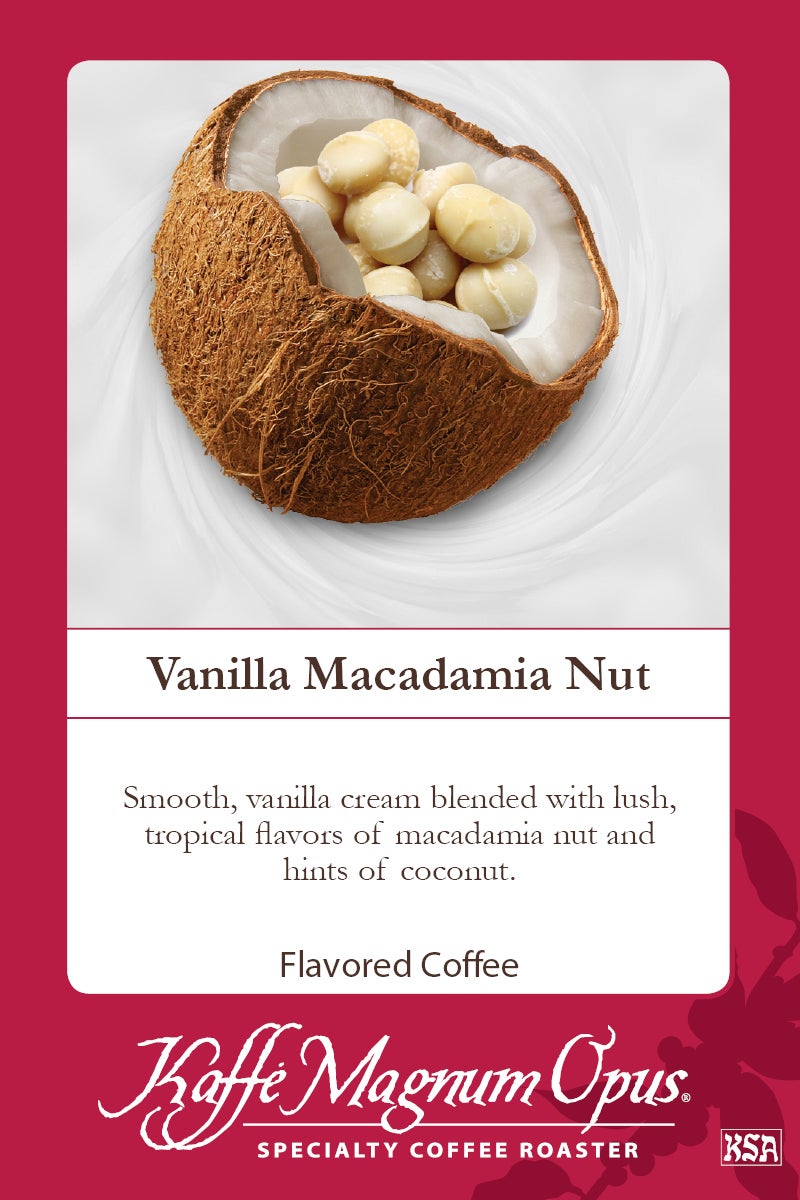Coffee, Ground, Vanilla Macadamia Nut, Portion,72 - 2.5 OUNCE