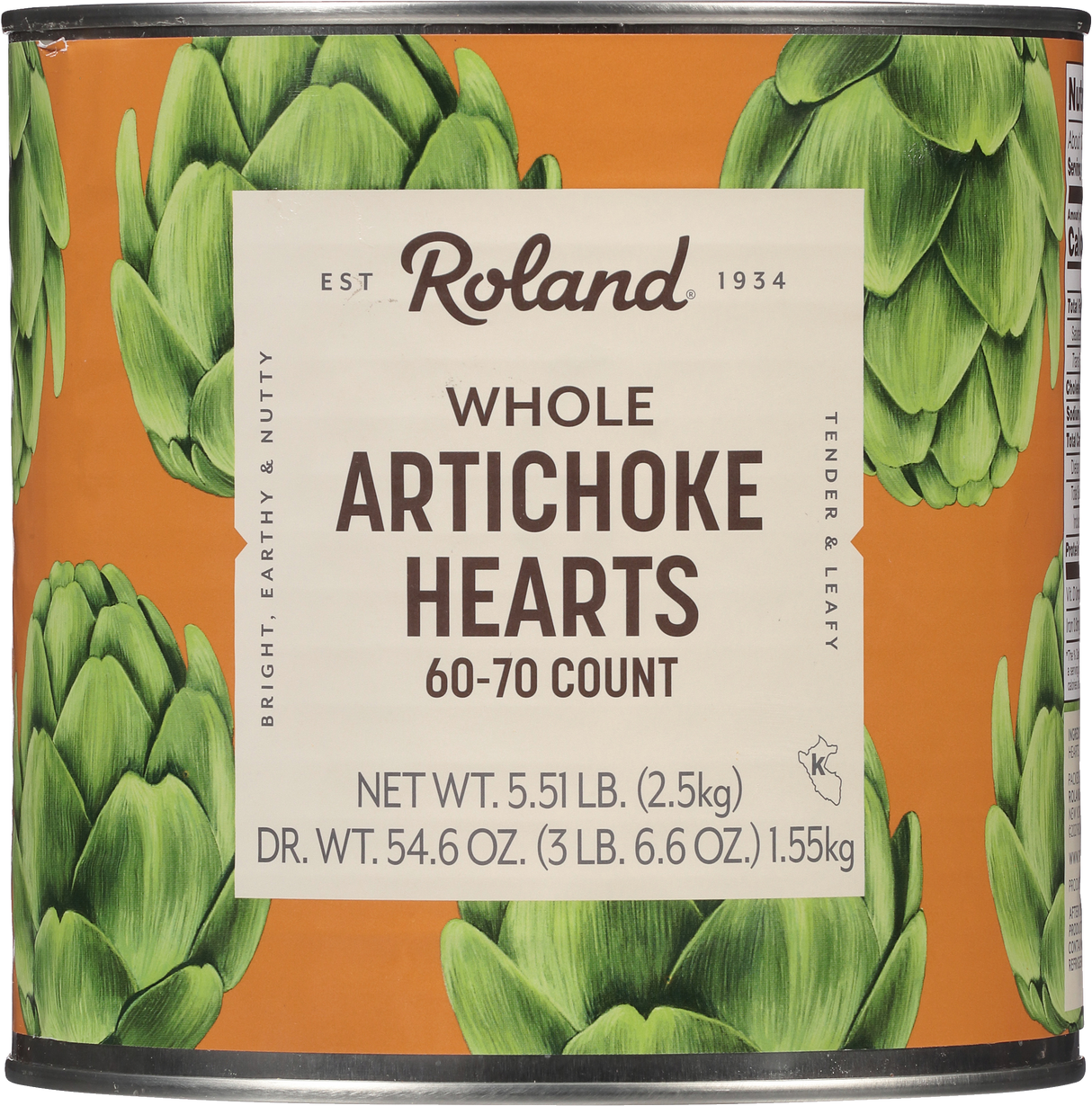 Artichoke Hearts, Whole, 60-70 Count,6 - 88 OUNCE