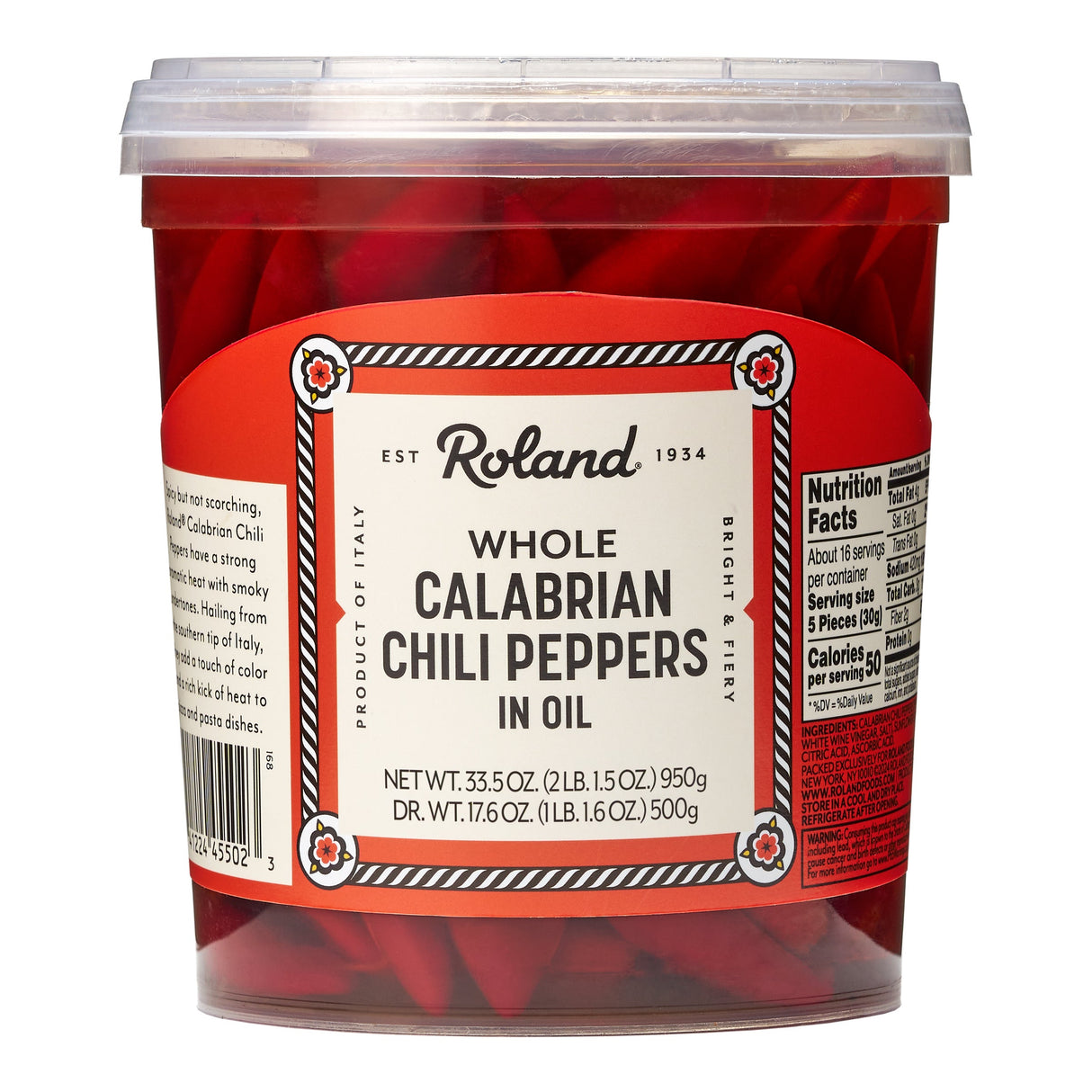 Peppers, Chili, Whole, Calabrian, in Oil,4 - 33.5 OUNCE