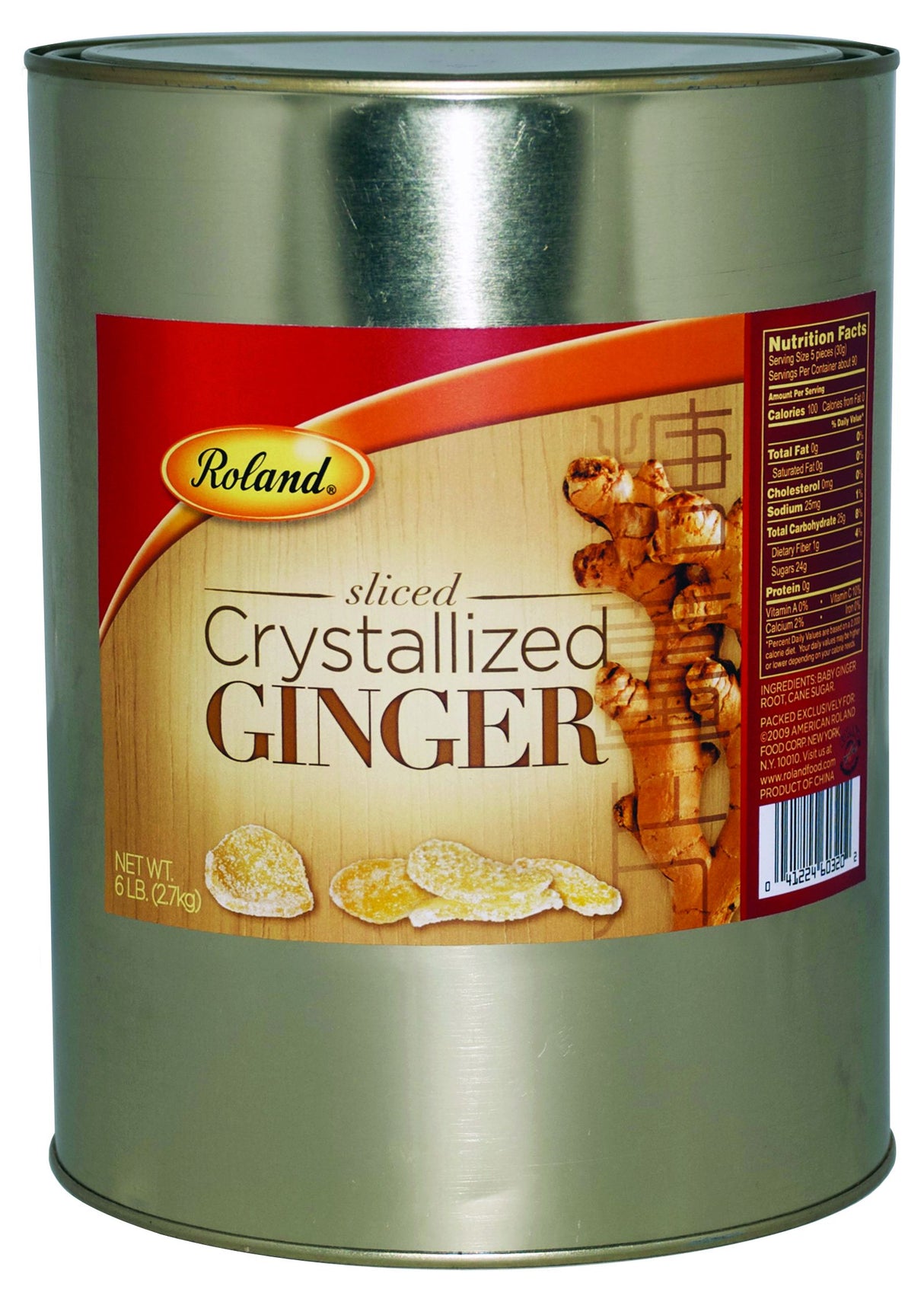 Ginger, Crystalized, Sliced,6 - 6 POUND