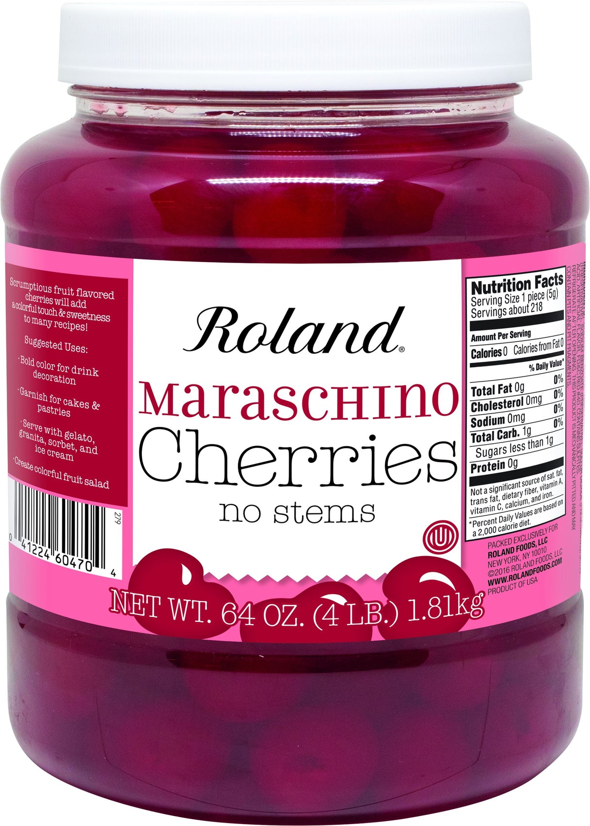 Cherries, Maraschio, without Stems,6 - 64 OUNCE