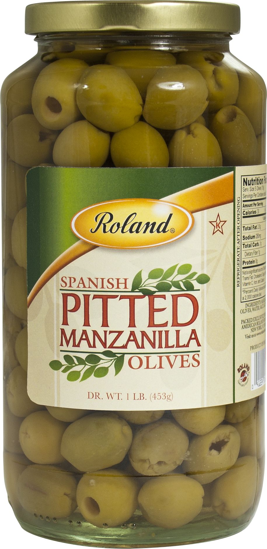 Olives, Manzanilla, Pitted,12 - 32 FLUID