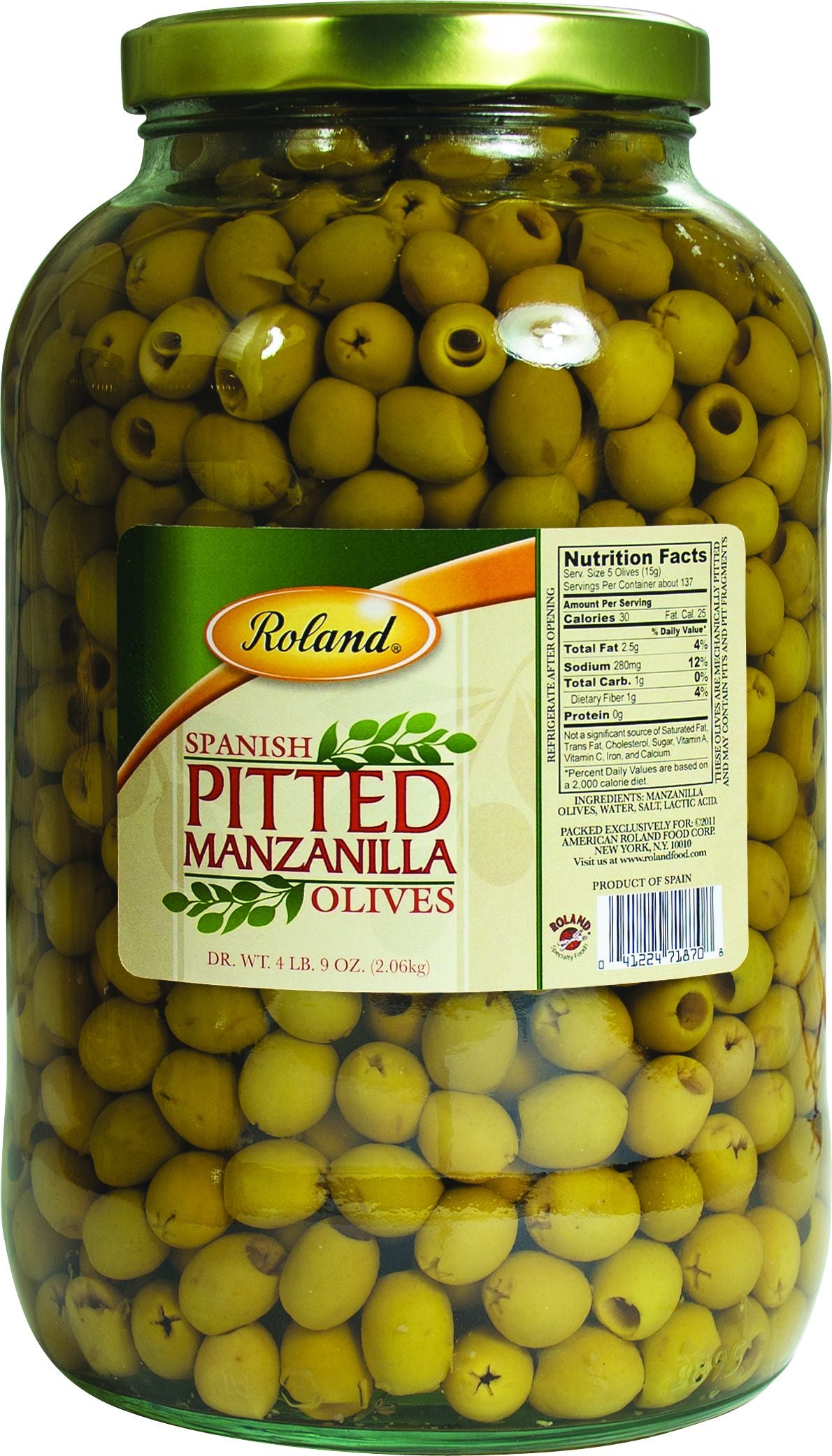 Olives, Manzanilla, Pitted,4 - 6.27 POUND