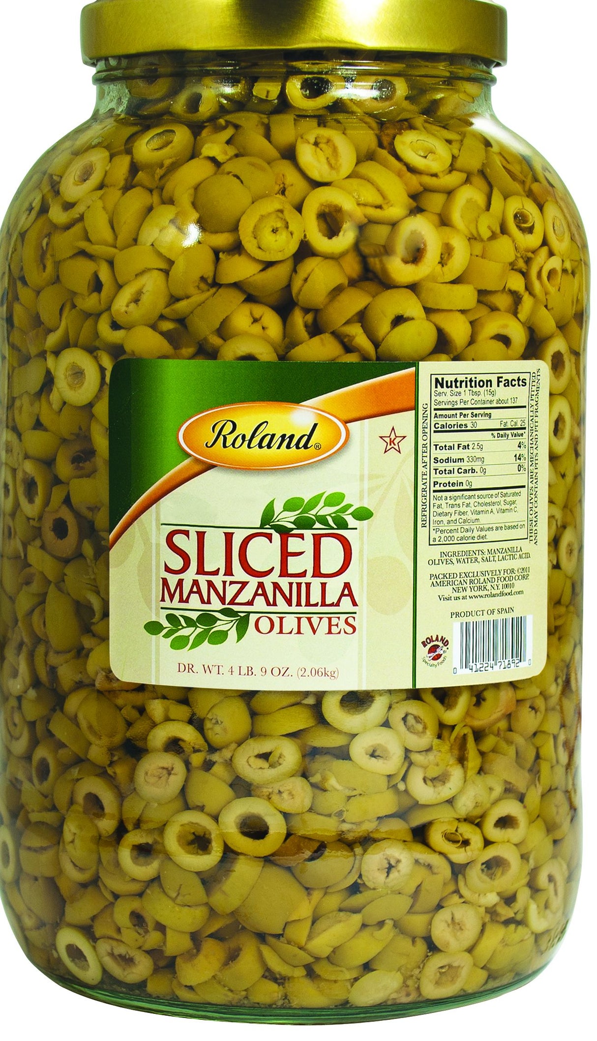 Olives, Manzanilla, Sliced,4 - 6.27 POUND