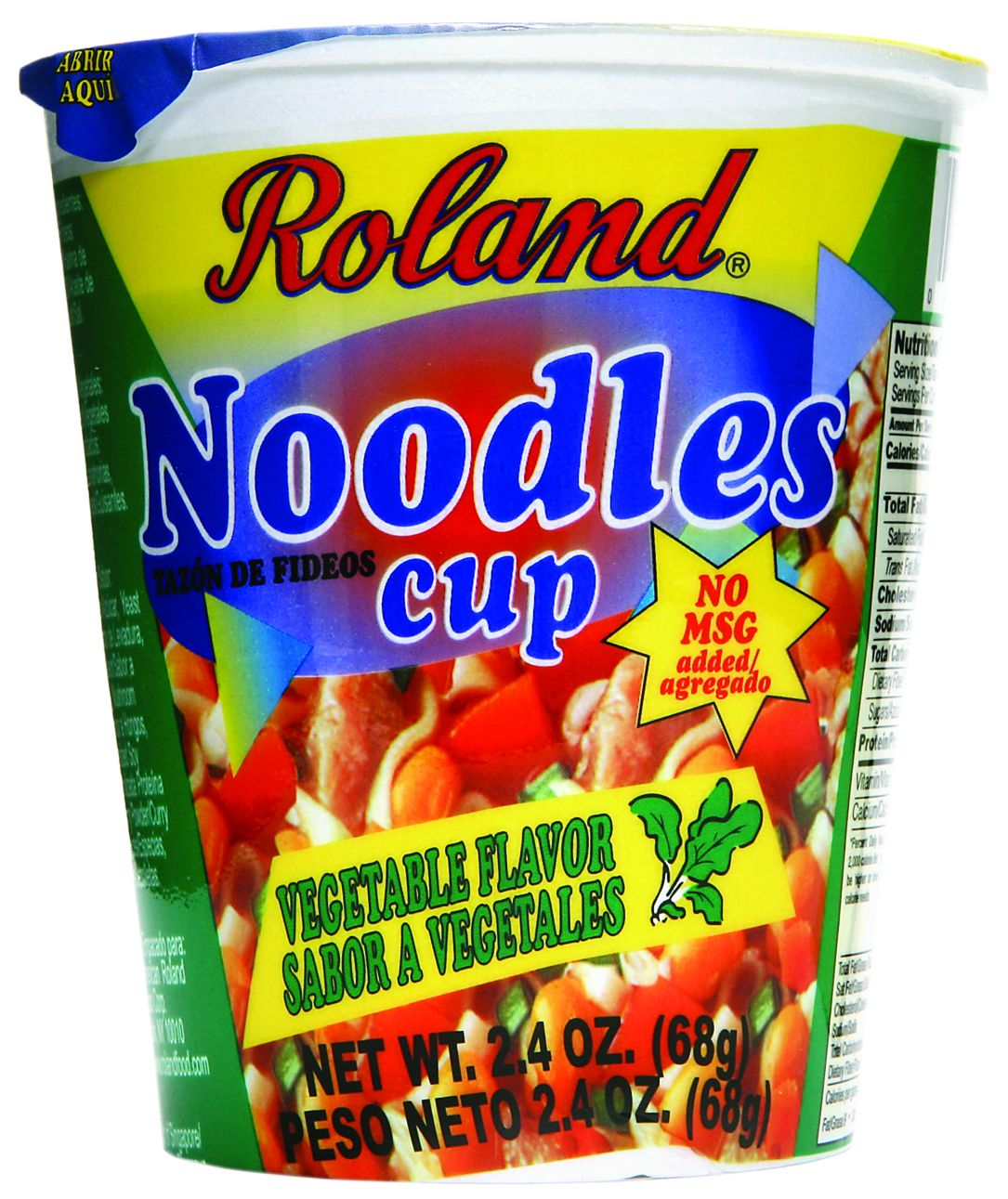 Soup, Ramen Noodle, Vegetable, Dry, Cup, 2.5 Ounce,12 - 2.4 OUNCE