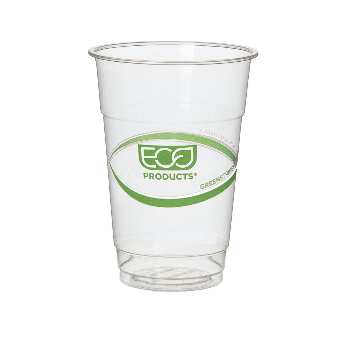 Cups, Cold, 10 Ounce, Plastic, Clear with Green Stripe, Compostable, PLA, 10 Ounce,20 - 50 COUNT