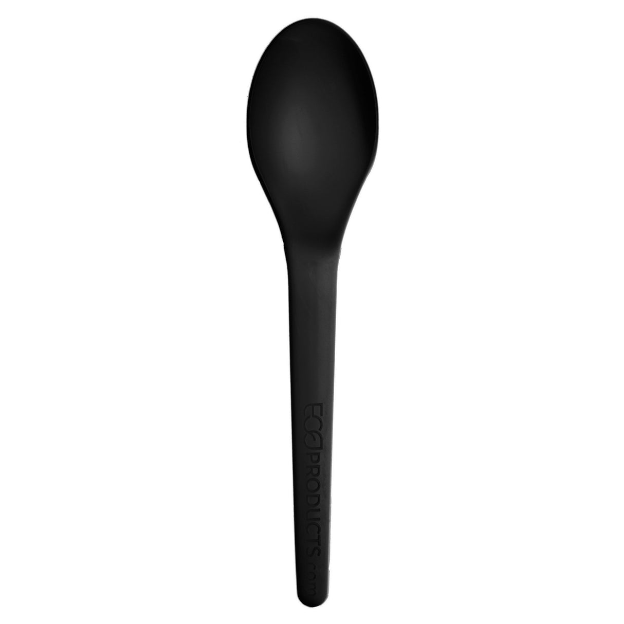 Spoons, Plantware, Plastic, Black, with Medium-length Handles, PLA, 6 Linear Inch,20 - 50 COUNT