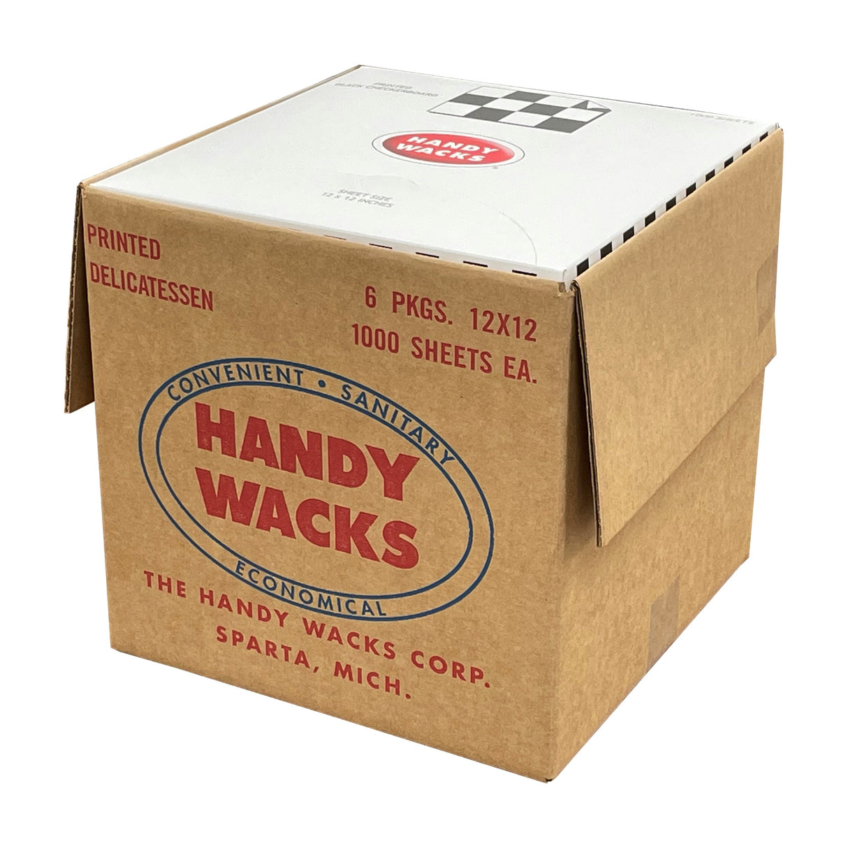 Wraps, Deli, 12 x 12 Inch, Black Checker,6 - 1000 COUNT