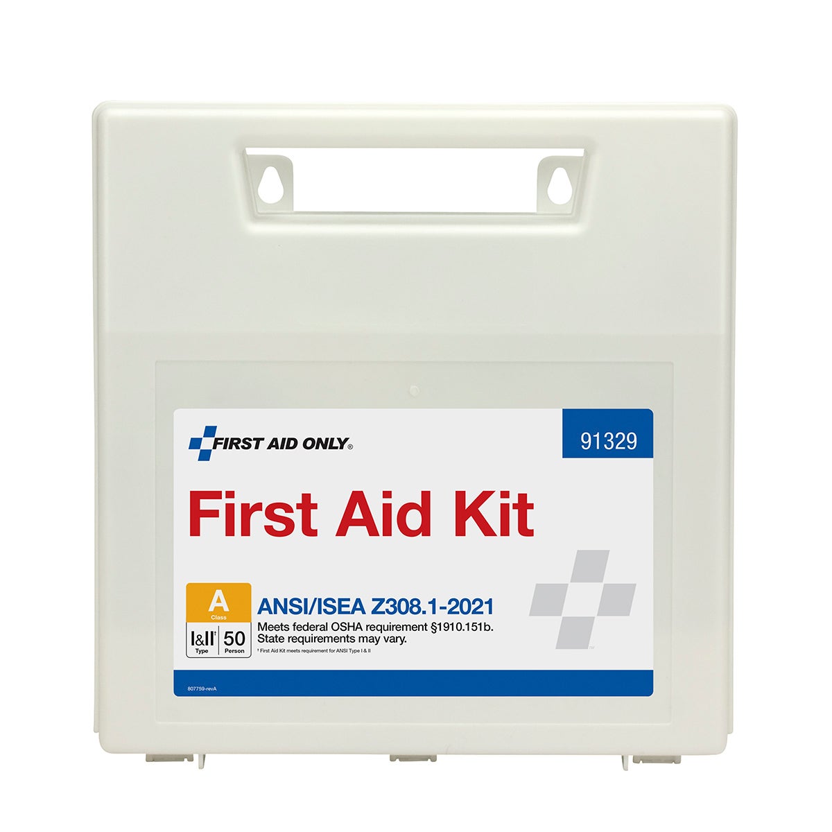 Kit, First Aid, 50 Person, Plastic,1 - 184 PIECE
