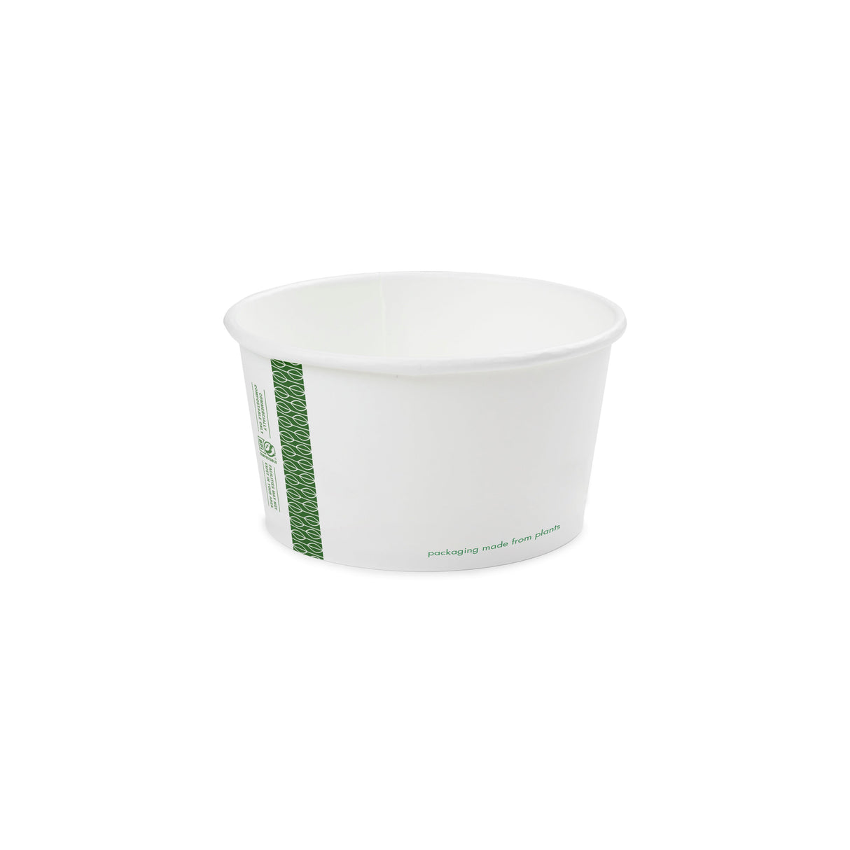 Containers, Soup, 12 Ounce, Paper, White with Green Decor, Round,20 - 25 COUNT