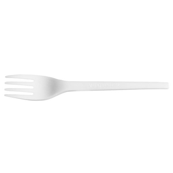 Forks, Plastic, White, 6.5 Inch, PLA, Compostable,20 - 50 COUNT