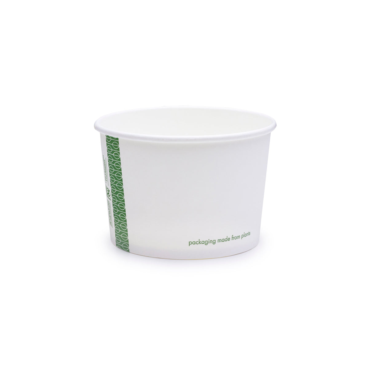 Containers, Soup, 8 Ounce, Paper, White with Green Decor, Compostable,20 - 50 COUNT