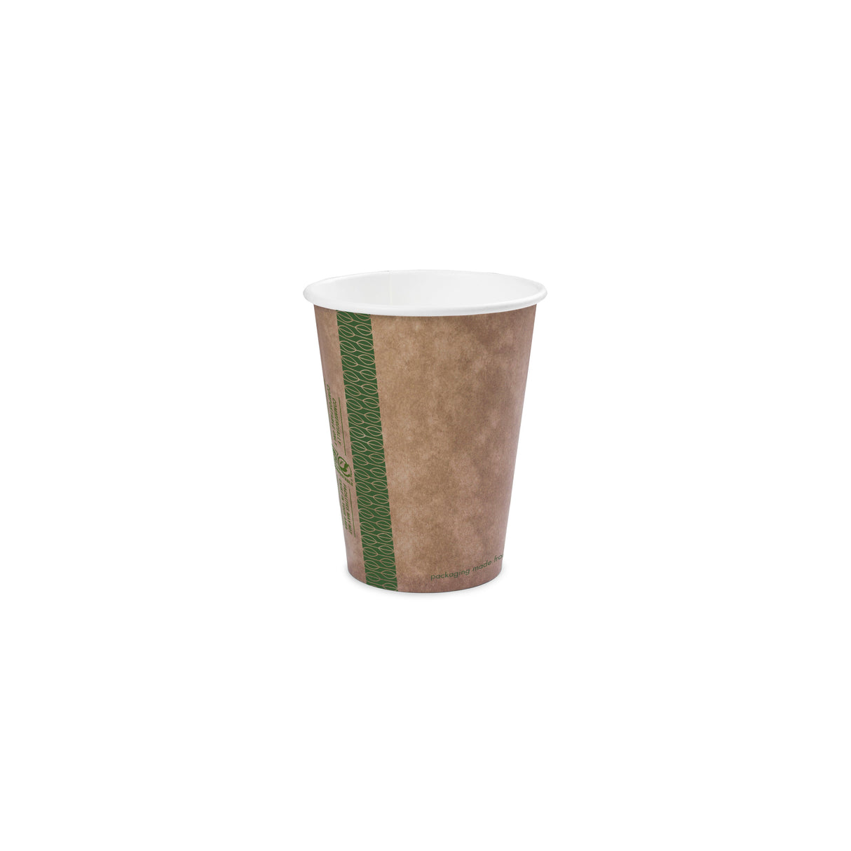 Cups, Hot, 8 Ounce, Paper, Kraft with Green Decor, PLA-Lined,20 - 50 COUNT