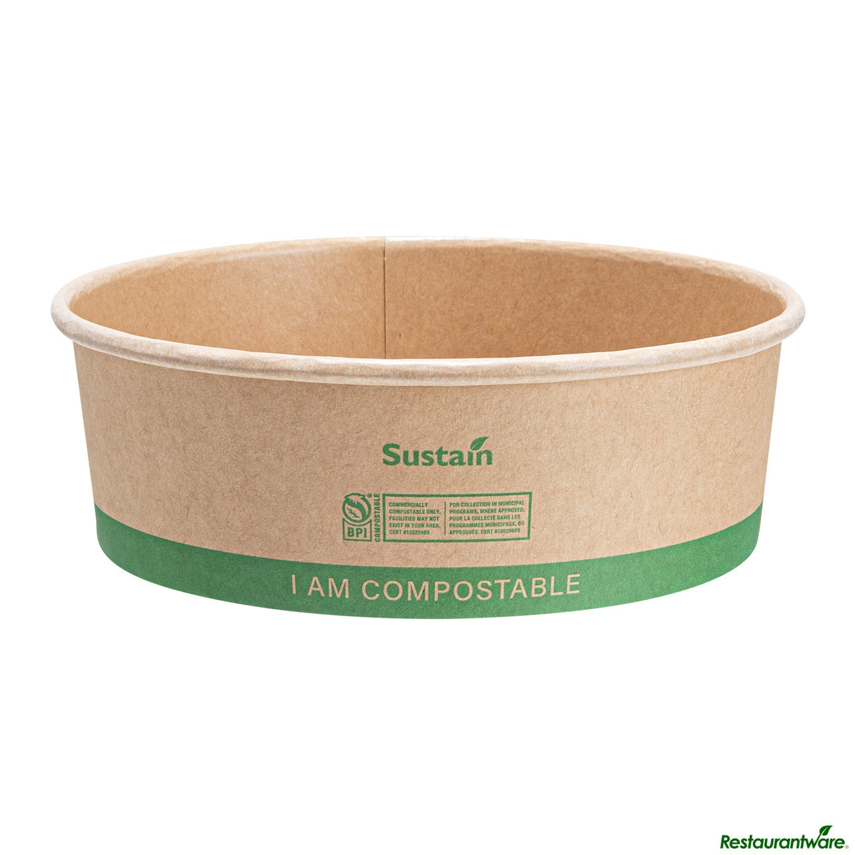 Containers, Take-Out, 25 Ounce, Paper, Kraft, Round, Compostable,50 - 1 EACH