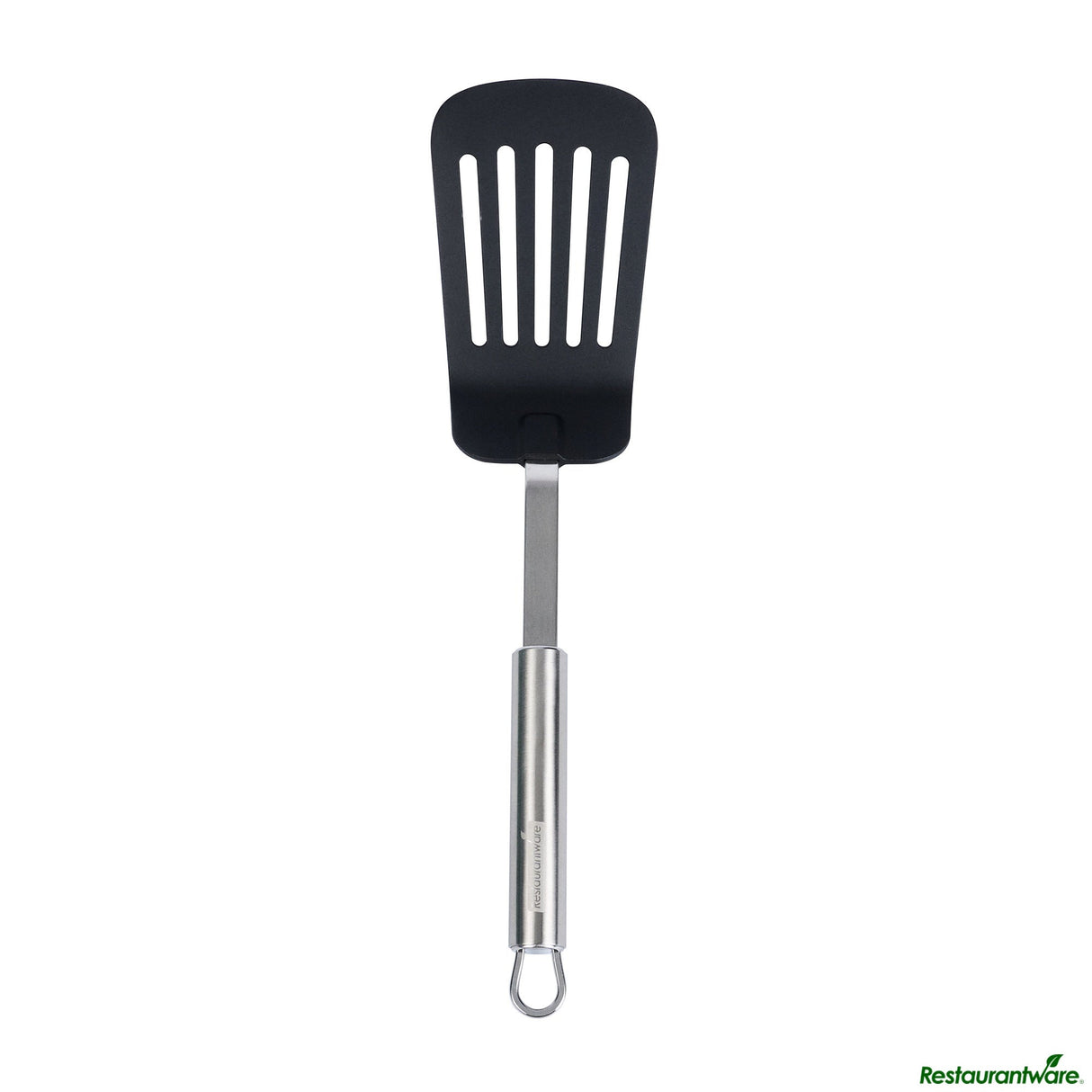 Turners, Slotted, German Standard, 12.5 Inch, Nylon, Black, High-Heat, Stainless Steel,6 - 1 EACH