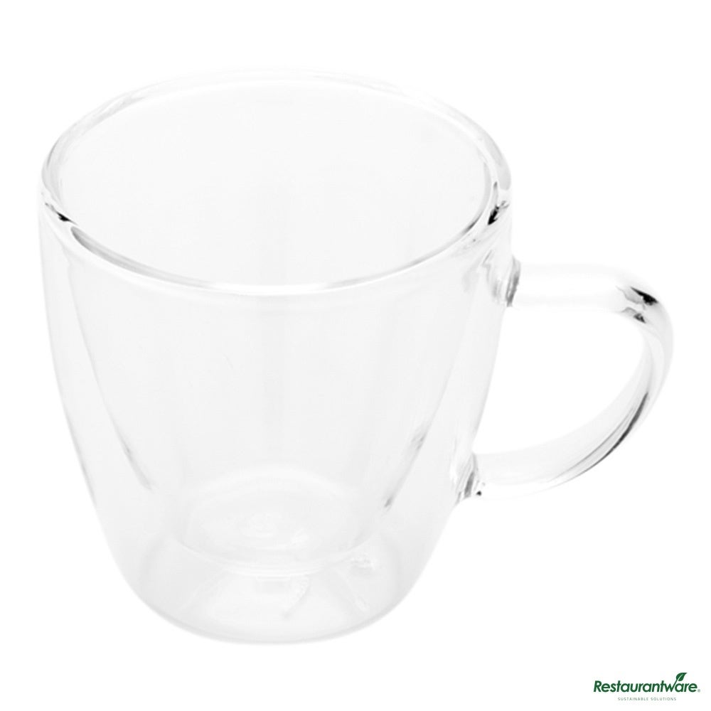 Espresso Cups, Double Wall Glass, 3.2 Ounce, with Handle, 3.2 Ounce,1 - 10 COUNT
