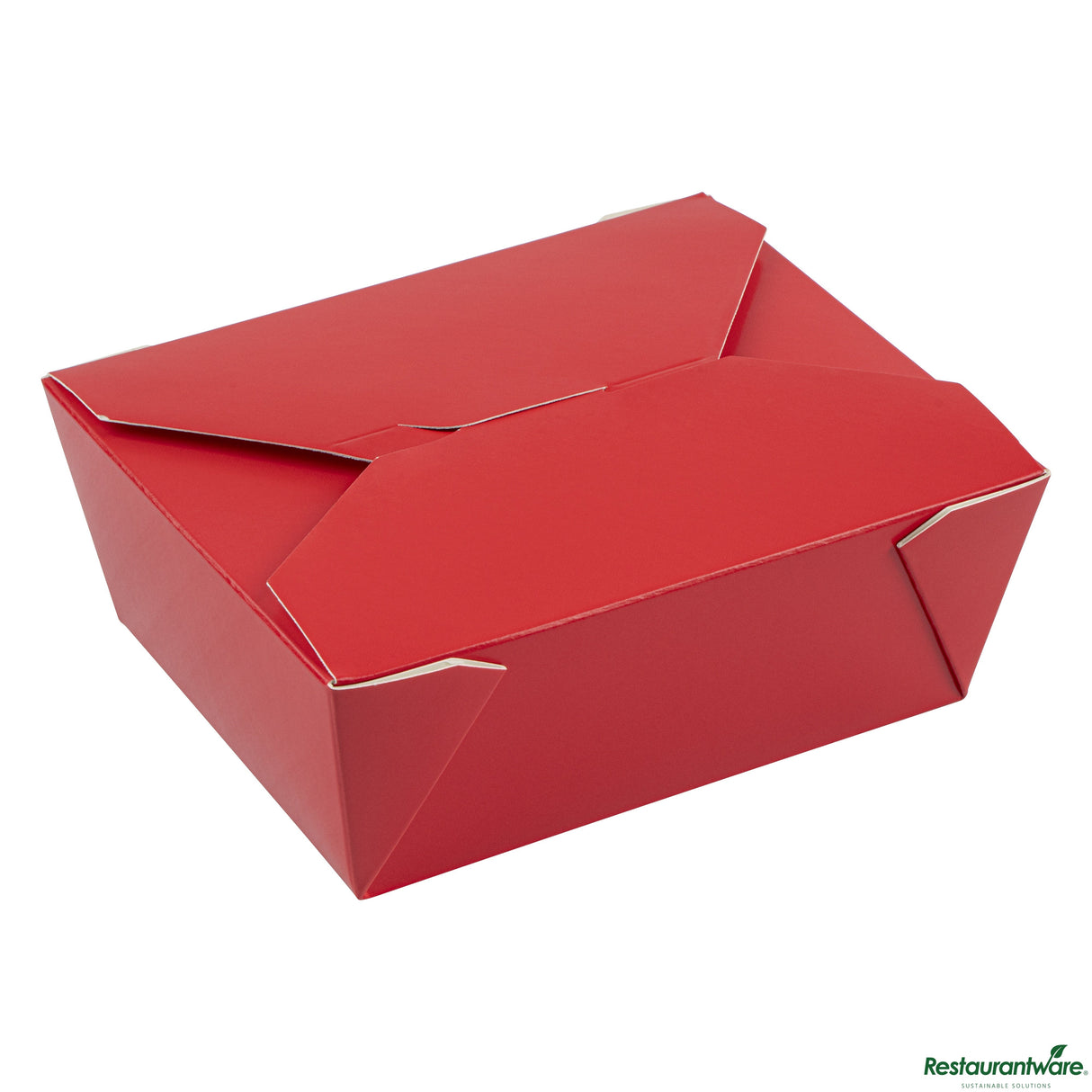 Containers, Take Out, Bio Tek #8 45 Ounce 6.75 x 5.5 x 2.5 Inch, Paper, Red, Rectangular, with Foldable Flaps & Tab Lock,1 - 200 COUNT