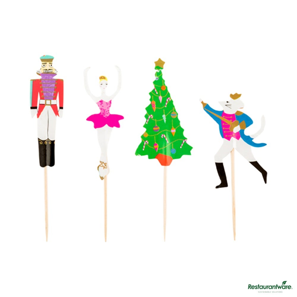 Cake Toppers, Top Cake 4 x 1.25 Inch, Paper, Assorted Holiday, Nutcracker,4 - 6 COUNT