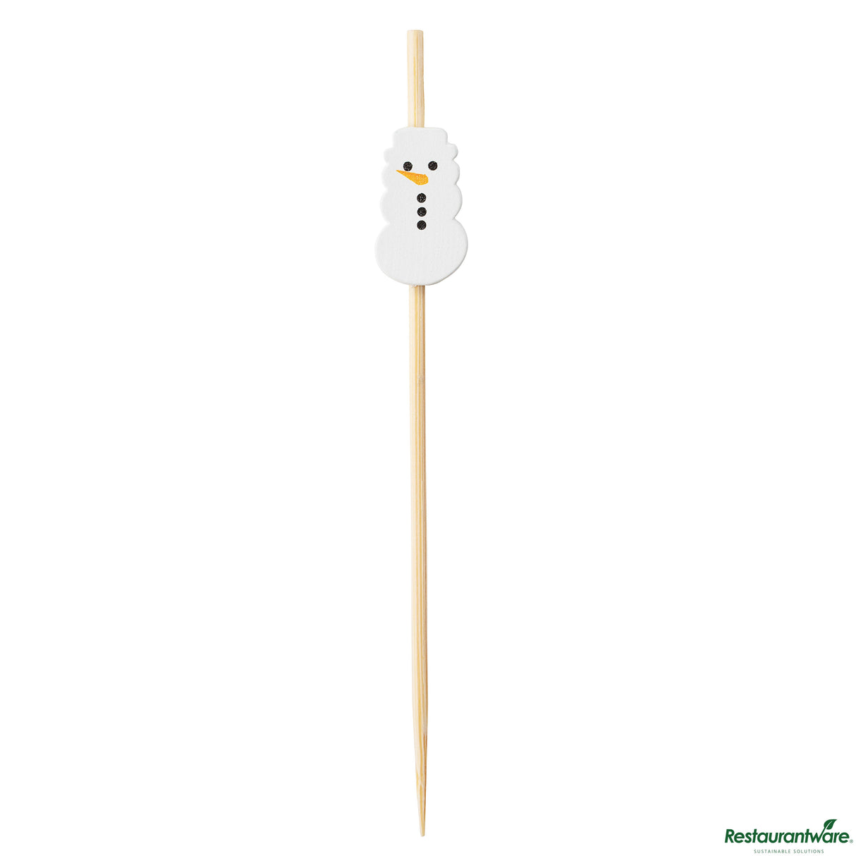 Skewers, 3.50 Inch, Bamboo, White, Snowman,10 - 100 COUNT