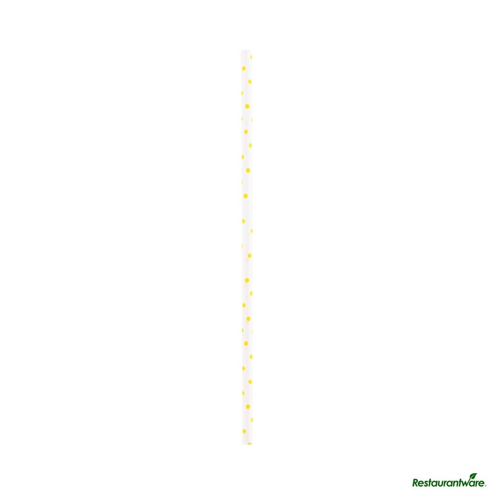 Cake Pop & Lolipop Stick, 6 x 0.16 Inch, Paper, Yellow Polka Dot,25 - 1 EACH