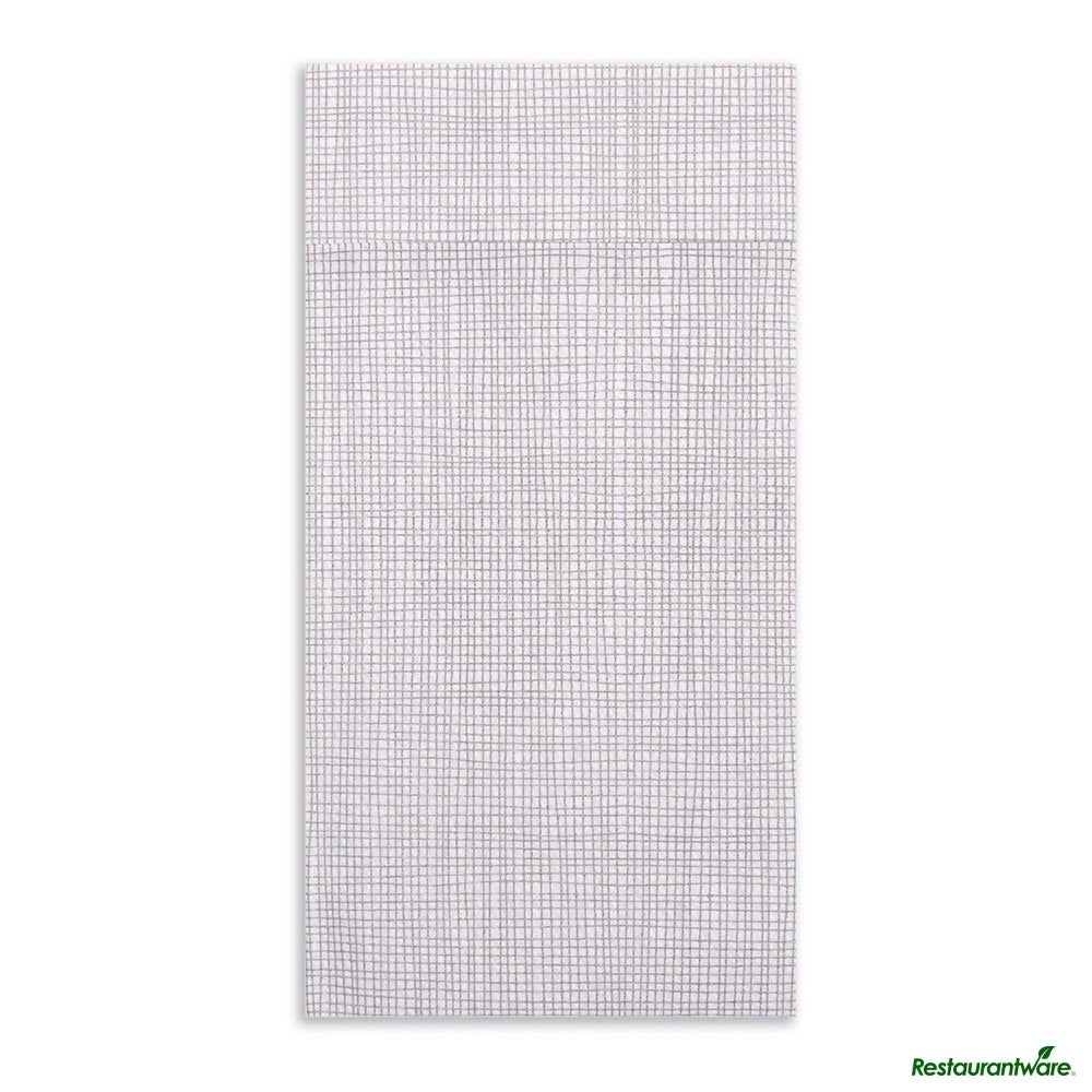 Napkins, Kangaroo, Luxenap, White, with Gray Threads, 15.75 x 15.75 Inch, Air Laid,40 - 1 EACH