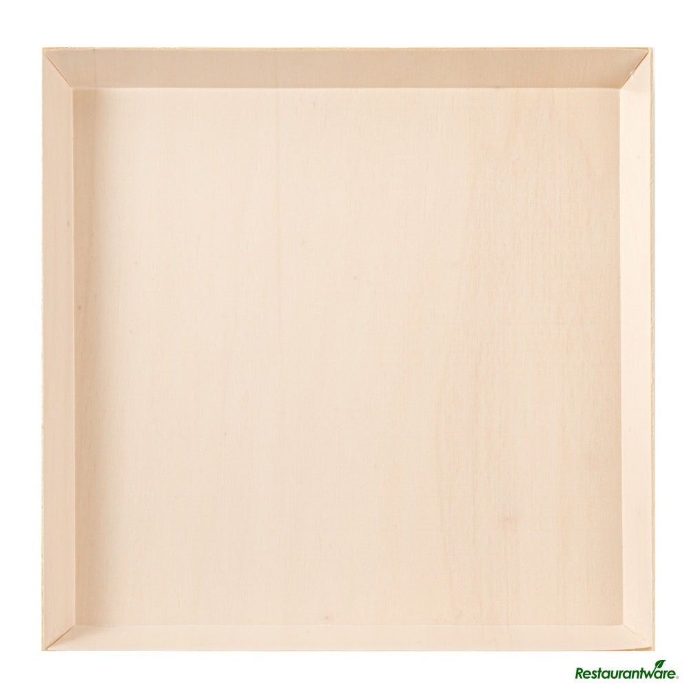 Plates, Taipei 9.50 x 9.50 x 1 Inch, Wood, Square, Poplar,25 - 1 EACH