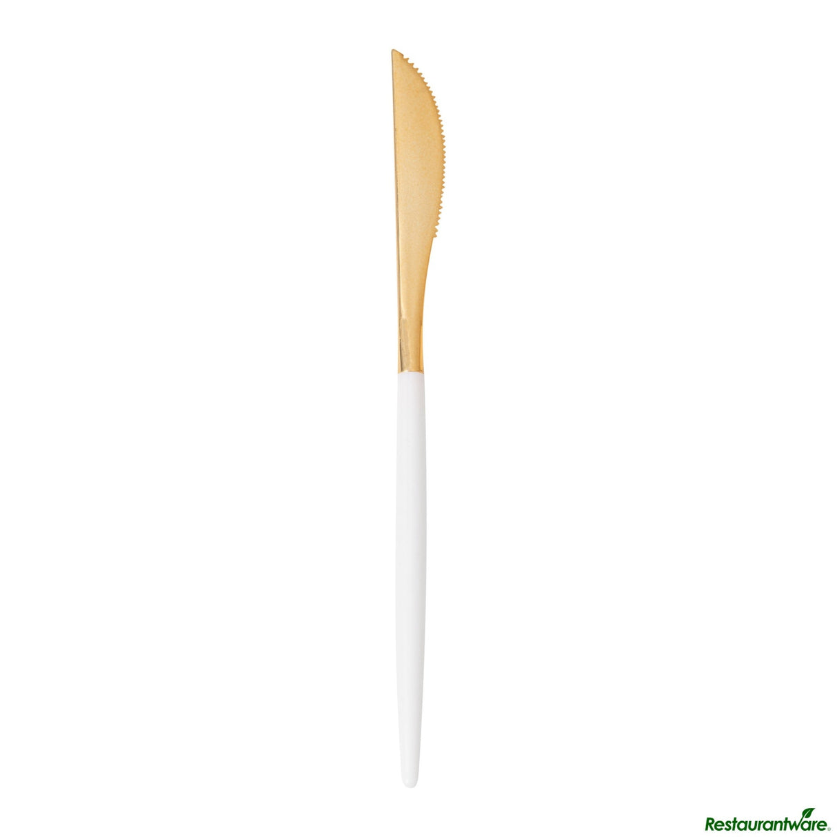 Knives, Moderna 7.75 Inch, Plastic, Gold, White Handle,50 - 1 EACH