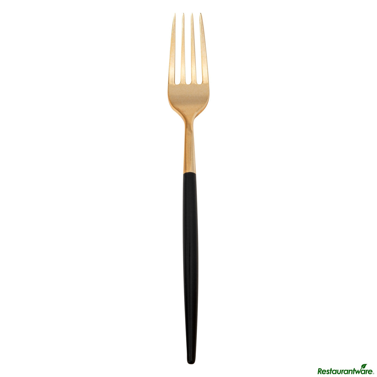 Forks, Moderna 7.50 Inch, Plastic, Gold, Black Handle,50 - 1 EACH