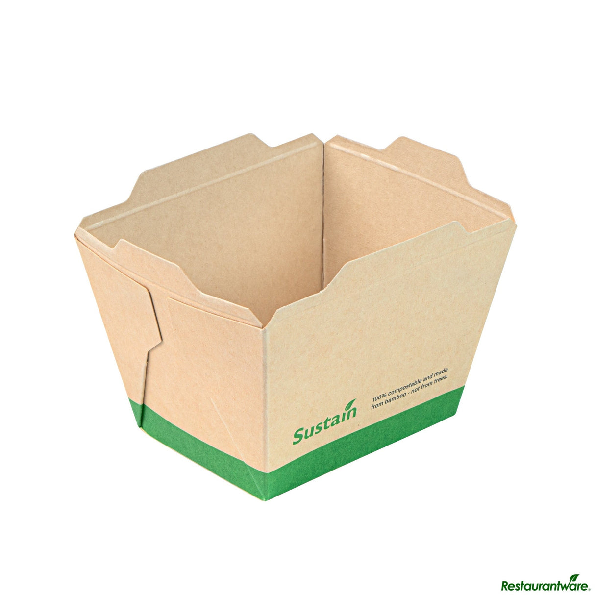 Containers, Click-Lock, 17 Ounce, PLA-Lined Bamboo Paper, 4.25 x 3.25 x 2.75 Inch, Compostable,50 - 1 EACH