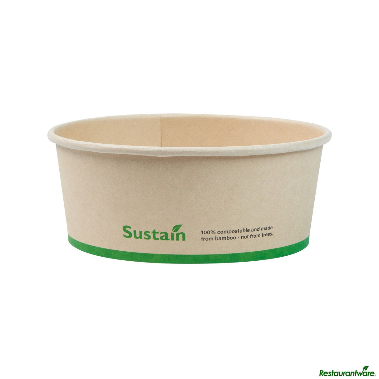 Containers, Salad, 25 Ounce, PLA-Lined Bamboo Paper, 6 x 6 x 2.5 Inch, Round, Compostable,50 - 1 EACH