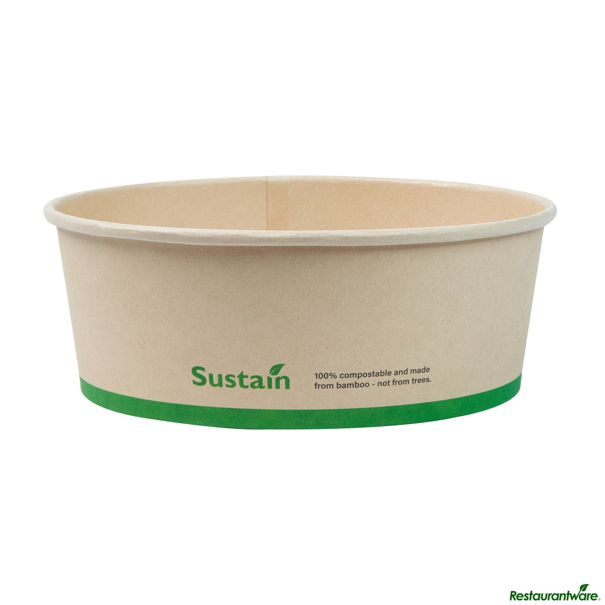 Containers, Salad, 44 Ounce, PLA-Lined Bamboo Paper, 7.25 x 7.25 x 2.5 Inch, Round, Compostable,50 - 1 EACH