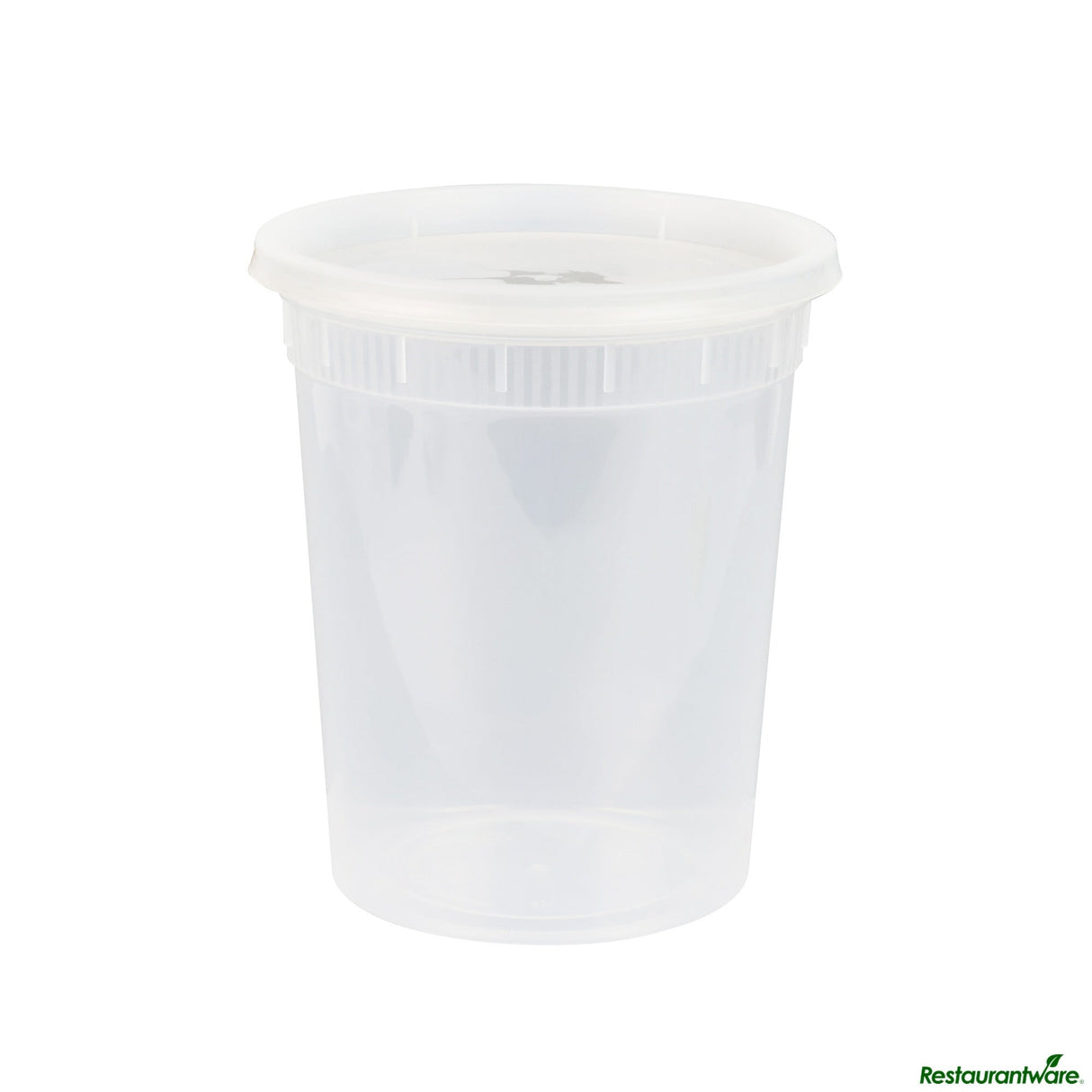 Containers, Soup, Asporto 32 Ounce, Plastic, Clear, Round, 8.75 x 6 x 2 Inch, with Clear Lid,25 - 1 EACH