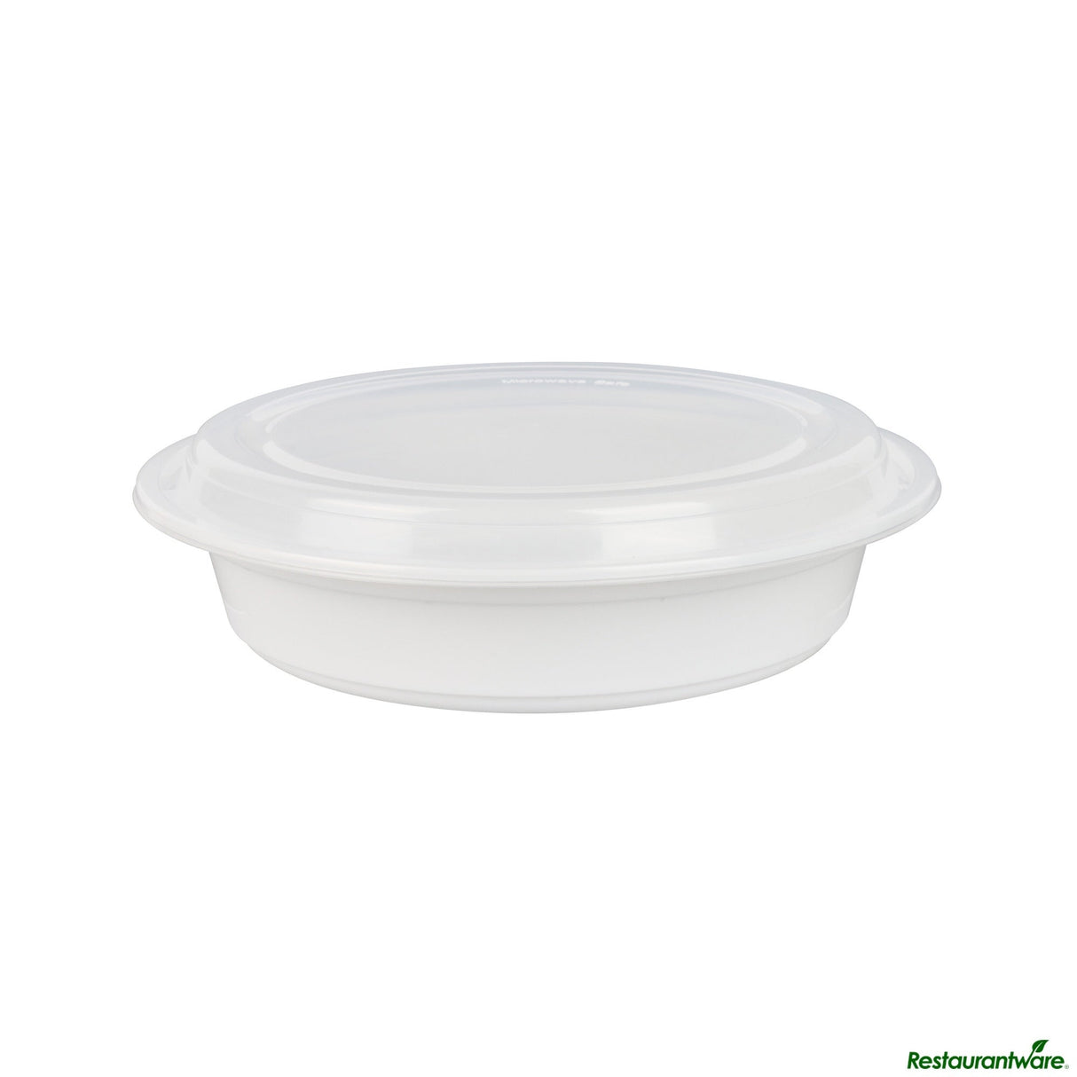 Box, To-Go, Asporto 48 Ounce, Microwavable Plastic, White, Round, 9 x 9 x 1.75 Inch, includes Clear Lid,50 - 1 EACH