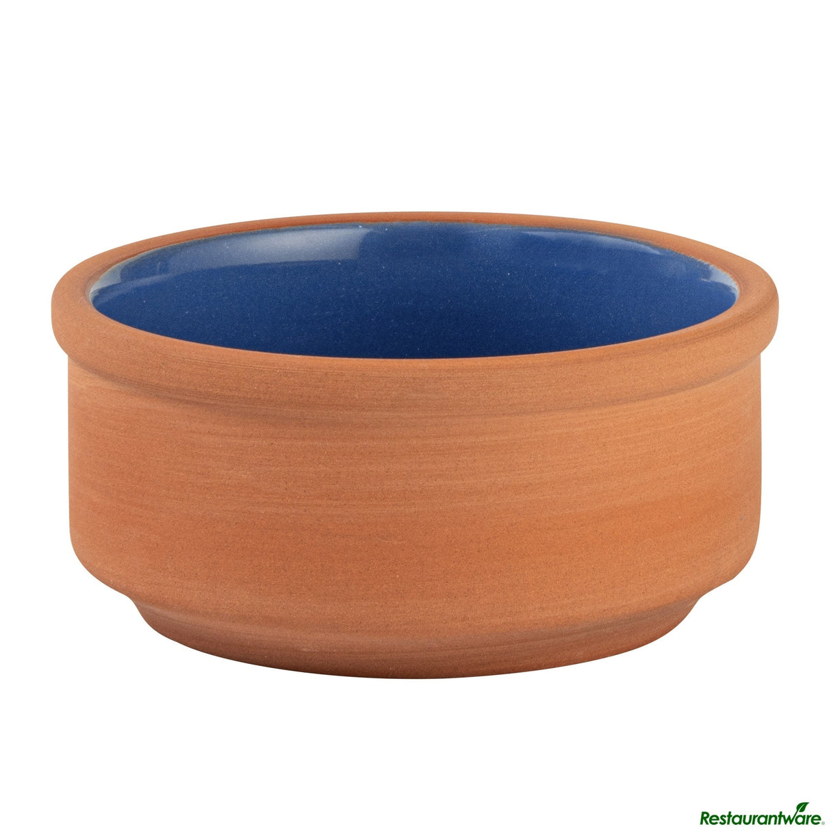 Bowls, Cazuela, Terra Tek 3 Ounce, Terracotta, Blue Glazed Interior, 3.25 x 3.25 x 1.50 Inch, Oven-Safe,2 - 1 EACH