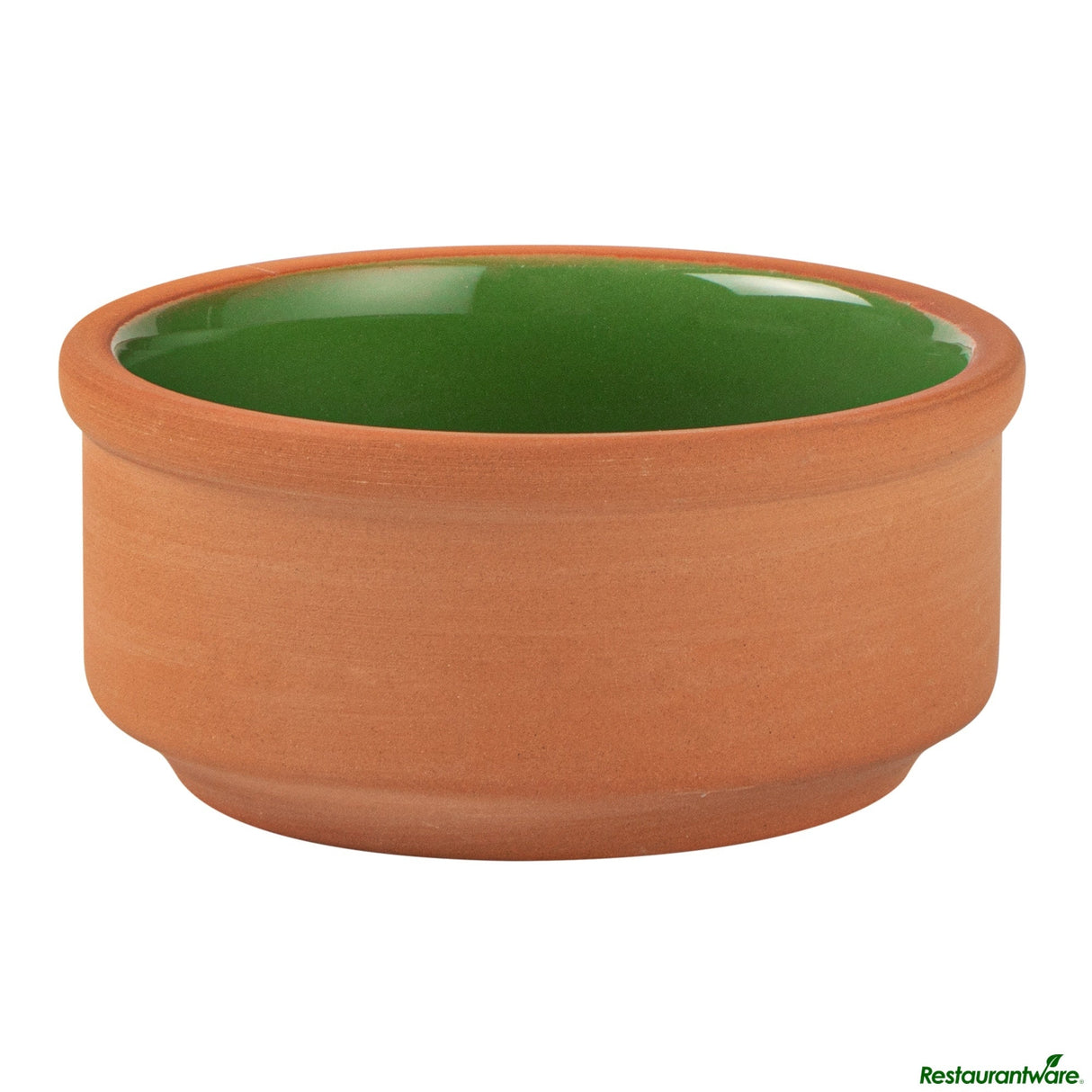 Bowls, Cazuela, Terra Tek 3 Ounce, Terracotta, Green Glazed Interior, 3.25 x 3.25 x 1.50 Inch, Oven-Safe,2 - 1 EACH
