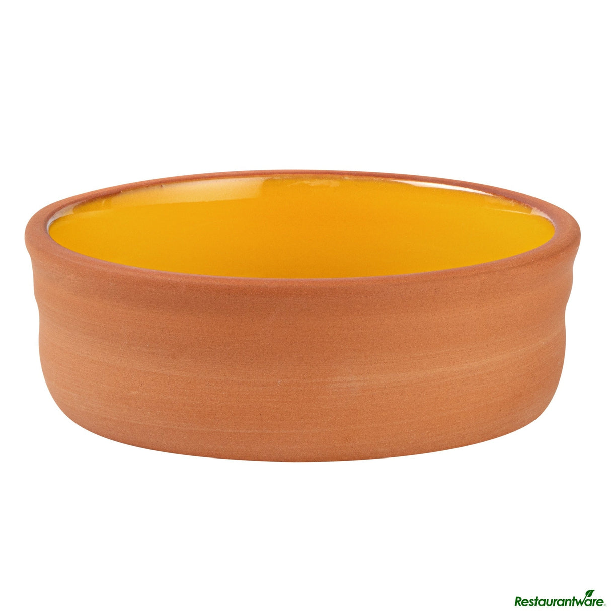 Bowls, Cazuela, Terra Tek 7 Ounce, Terracotta, Yellow Glazed Interior, 4.75 x 4.75 x 1.50 Inch, Oven-Safe,2 - 1 EACH