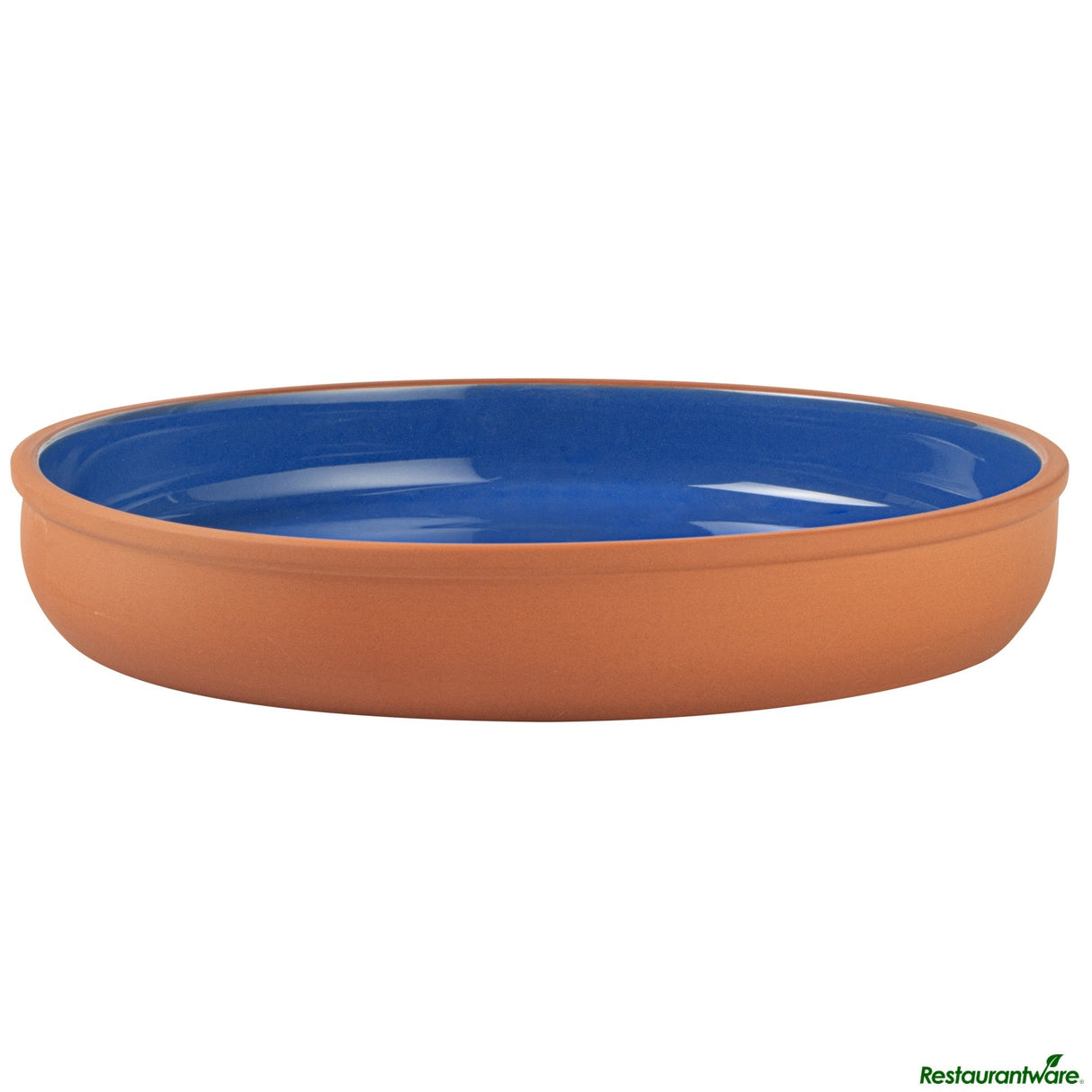 Bowls, Cazuela, Terra Tek 34 Ounce, Terracotta, Blue Glazed Interior, 9.25 x 9.25 x 1.50 Inch, Oven-Safe,2 - 1 EACH