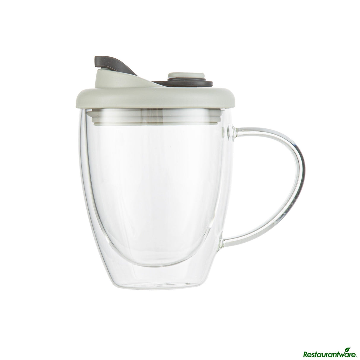 Mugs, Travel, Forma Professional, 12 Ounce, Double-Wall, Borosilicate, includes Gray Lid, with Handle,1 - 2 PIECE