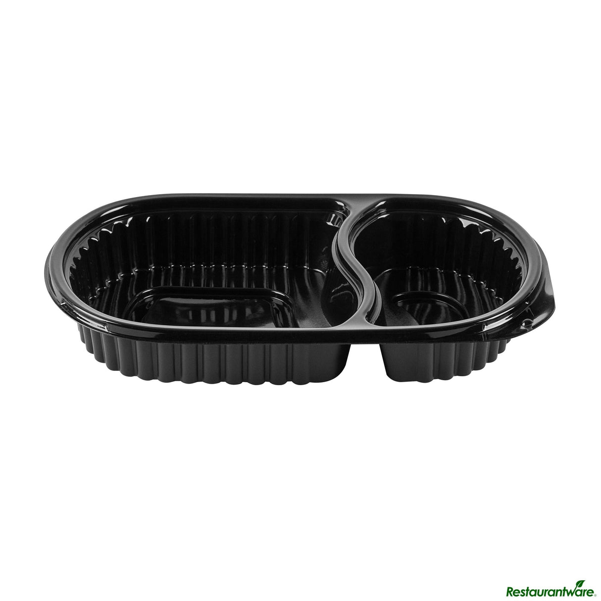 Containers, Food, RW Base 20 Ounce, Microwavable Plastic, Black, 9.25 x 6 x 2.25 Inch, Oval, Includes Clear Dome Lid,50 - 1 EACH
