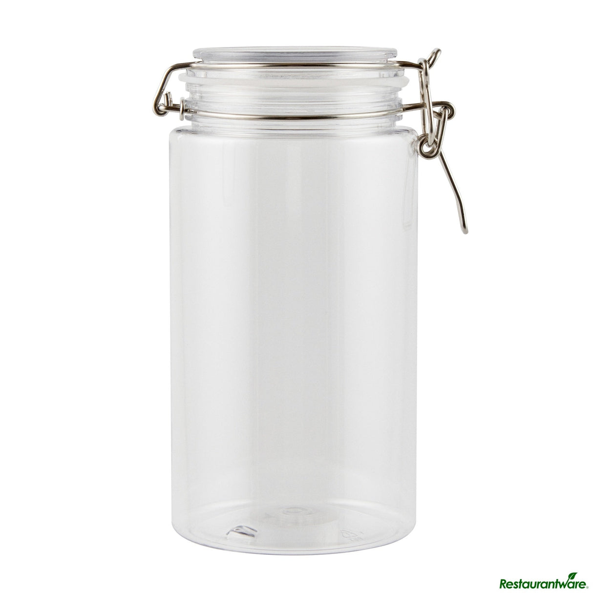 Jars, Storage, Met Lux 51 Ounce, Plastic, Clear, Round, 4.25 x 4.25 x 8.25 Inch, Hinged Lid,2 - 1 EACH