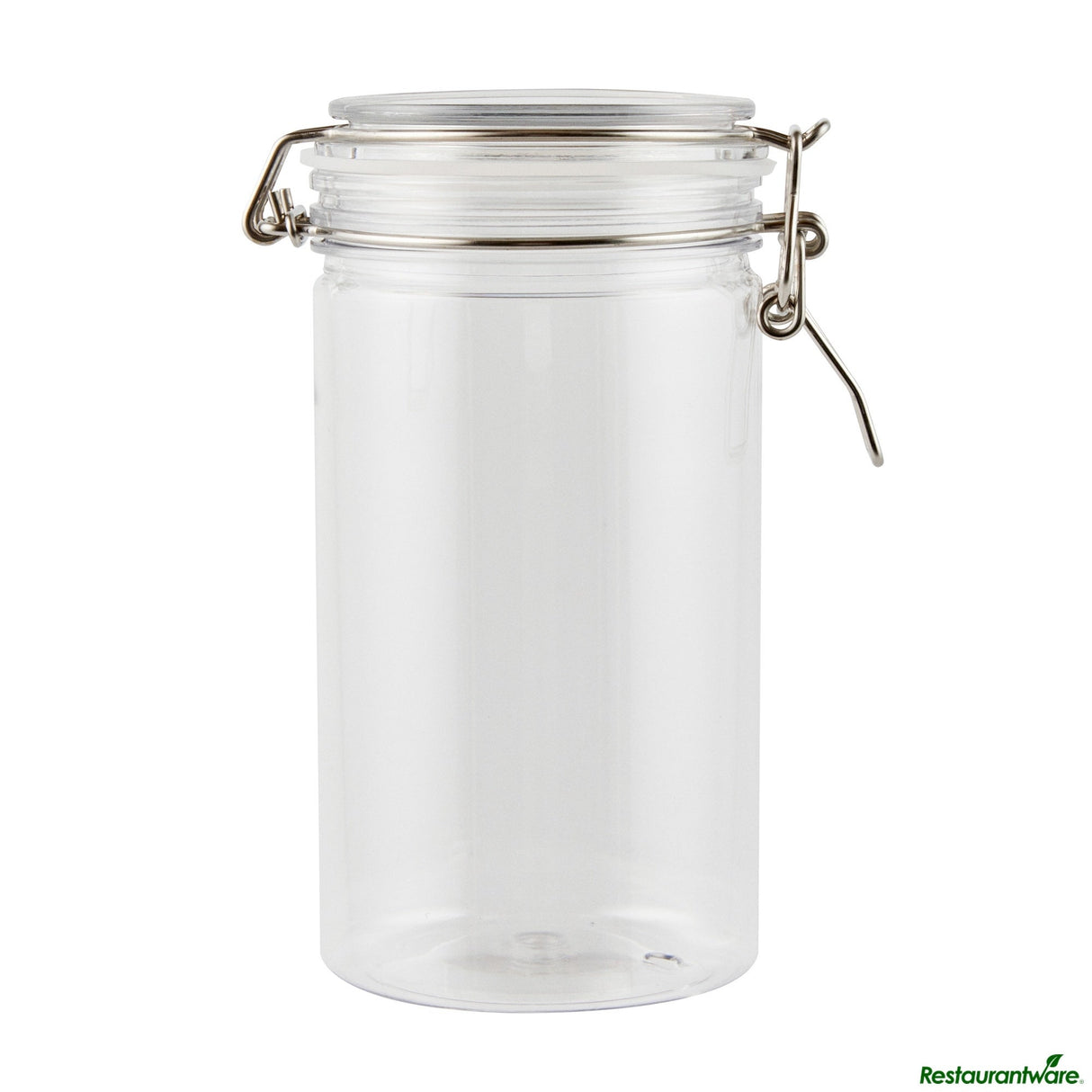 Jars, Storage, Met Lux 32 Ounce, Plastic, Clear, Round, 3.75 x 3.75 x 7.25 Inch, Hinged Lid,2 - 1 EACH