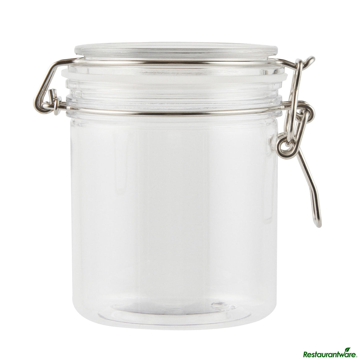 Jars, Storage, Met Lux 17 Ounce, Plastic, Clear, Round, 3.5 x 3.5 x 4.5 Inch, Hinged Lid,2 - 1 EACH
