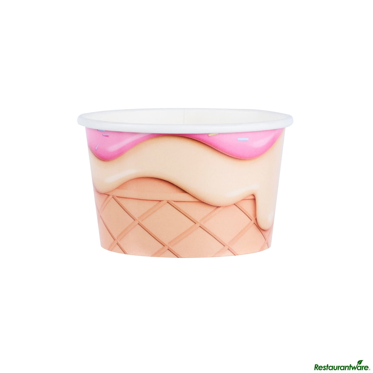Cups, To-Go, Coppetta 8 Ounce, Paper, Vanilla Strawberry Swirl, Round, 3.75 x 3.75 x 2.25 Inch,50 - 1 EACH
